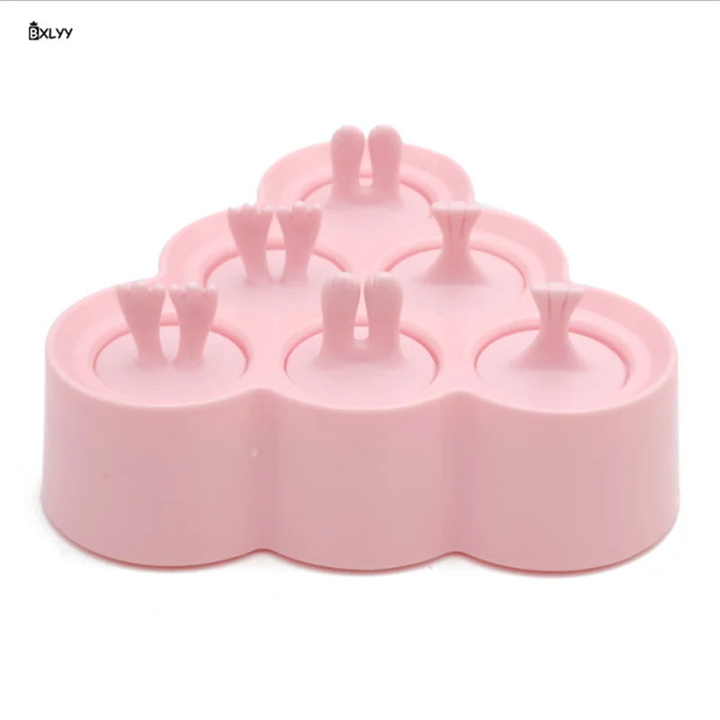 

New Cartoon Silicone DIY Popsicle Mould Kitchen Tools Accessories Six Grid Form for Ice Silicone Forms Animal Ice Cream Mould.8z