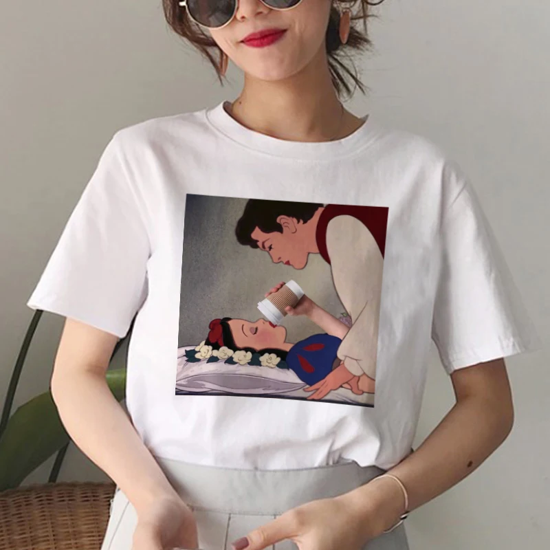 Женские Модные глубокого снега белого цвета в стиле Харадзюку футболка Для