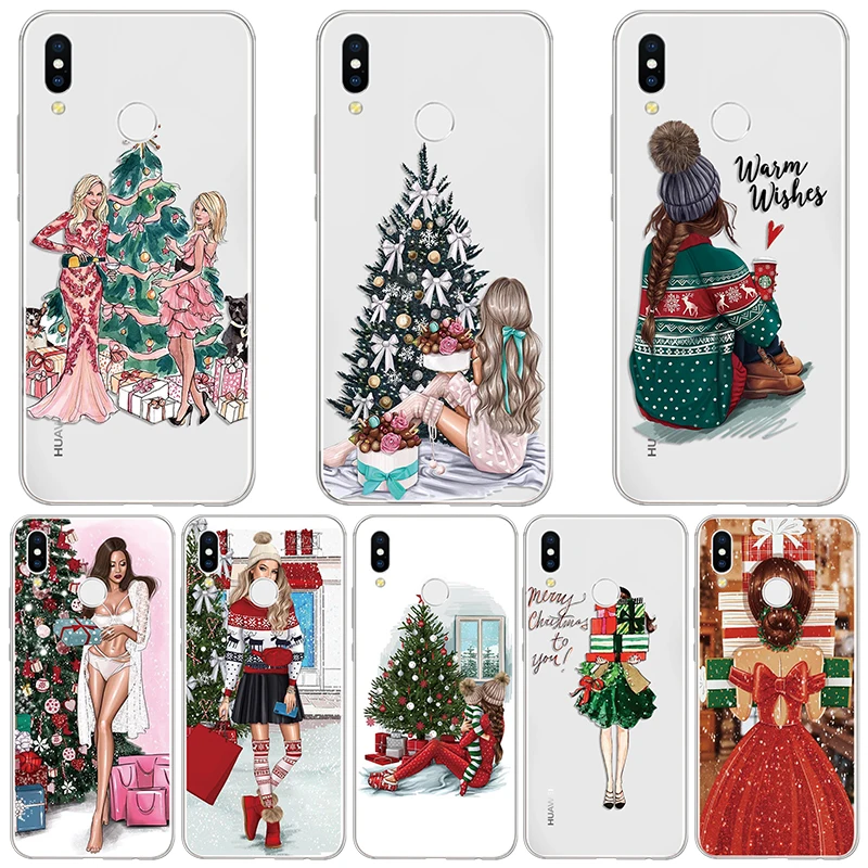 Рождество для huawei Nova 3 3i 4 5 5i 3e 4e Pro черный коричневый волос девушка королева чехол для huawei Y6 Y9 Y7 Y5 Pro Prime
