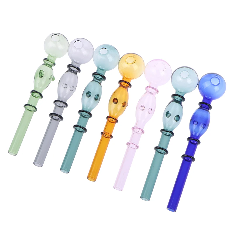 

1 шт., прозрачная стеклянная солома 5,5 дюйма с точками, не скатывающимися, случайного цвета