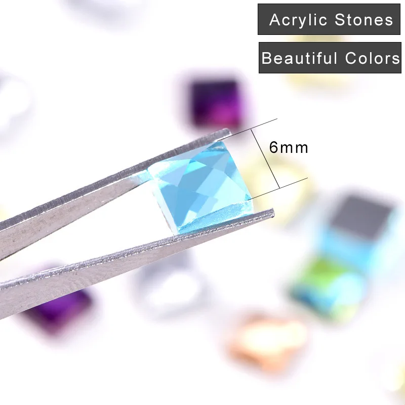 Стразы акриловые квадратной формы 6 мм 100 шт.|Стразы| |