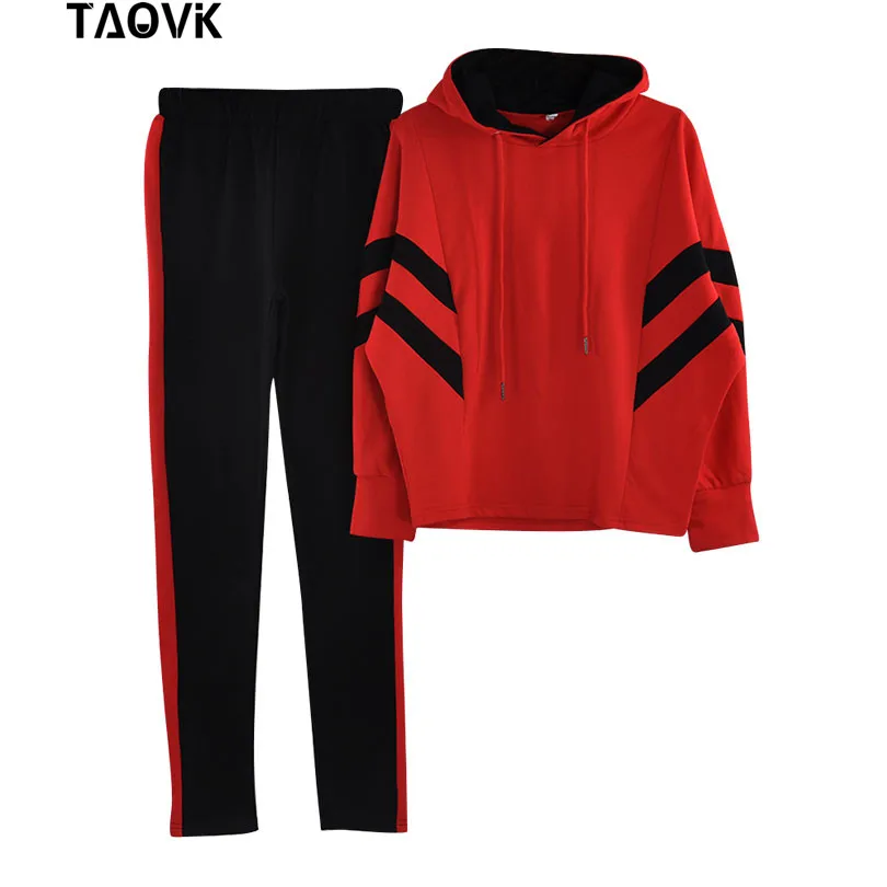 TAOVK/хлопковые спортивные комплекты из 2 предметов Цветная Короткая Толстовка и