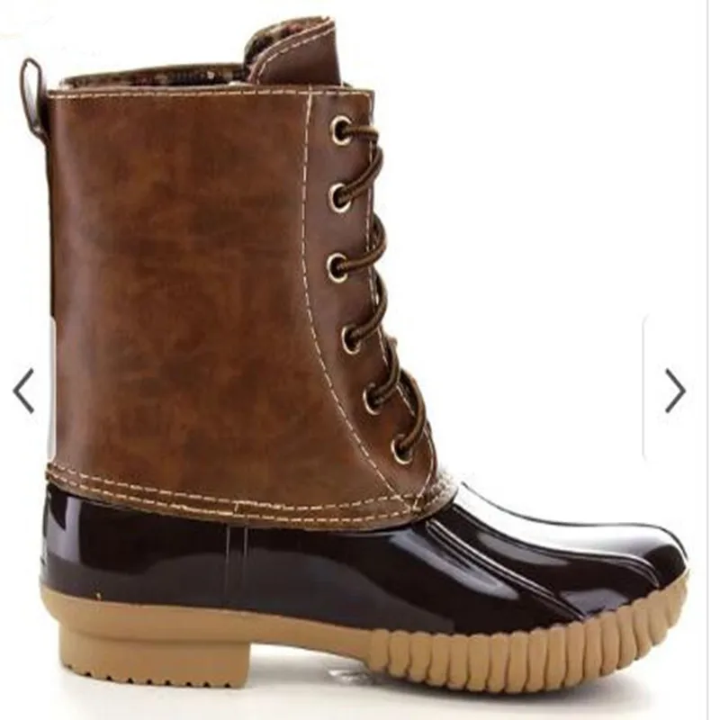 Женские ботинки на шнуровке водонепроницаемые ботильоны с леопардовым принтом