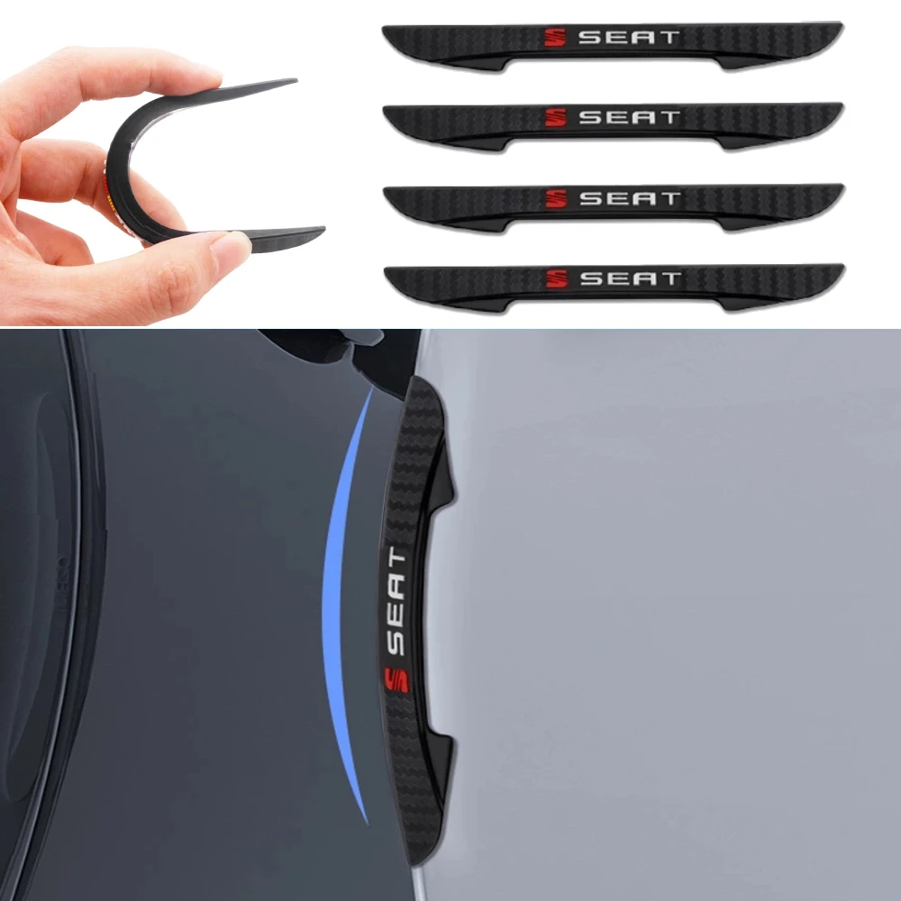 

4Pcs Car Crash Barriers Door Edge Guards Bumper Strip Anti-Scratch Sticker For Seat Leon 5f Ibiza 6l 6j Cushion Altea Exterior