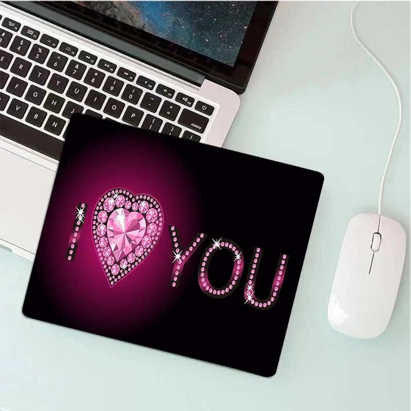 

I love you Small Gaming Mouse Pad Waterproof Work and office Mousepad Gamer Computer Desk Mat Pad Gamer Mouse Mat for PC