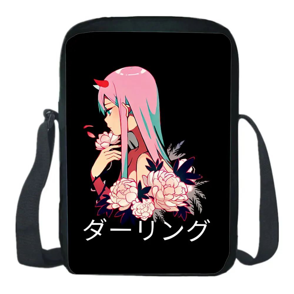 Darling In The Franxx Shoulder Bags Anime ZERO TWO Messenger Bag Women CrossBody Rucksack Boy Girl Shoulder Knapsack Sling Bag