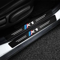 4pcs car sticker door carbon leather fiber sill plate trunk for bmw x1 x3 x4 x5 x6 e84 e48 e83 f25 f26 e70 f15 e71 accessories