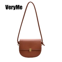 VeryMe Fashion Leather Messenger Bag Casual Handbag Shopping Purse For Lady Retro Shoulder Bag Women Half Round Female Crossbody