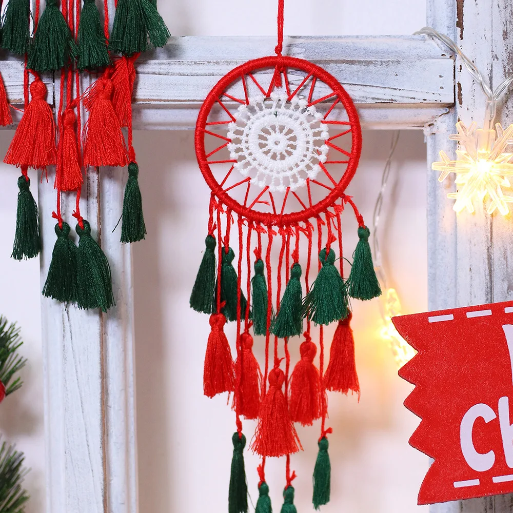 

100% Искусственный Ловец снов для украшения рождественской елки, домашний Настенный декор, тканый кулон, подвески для комнаты, рождественско...