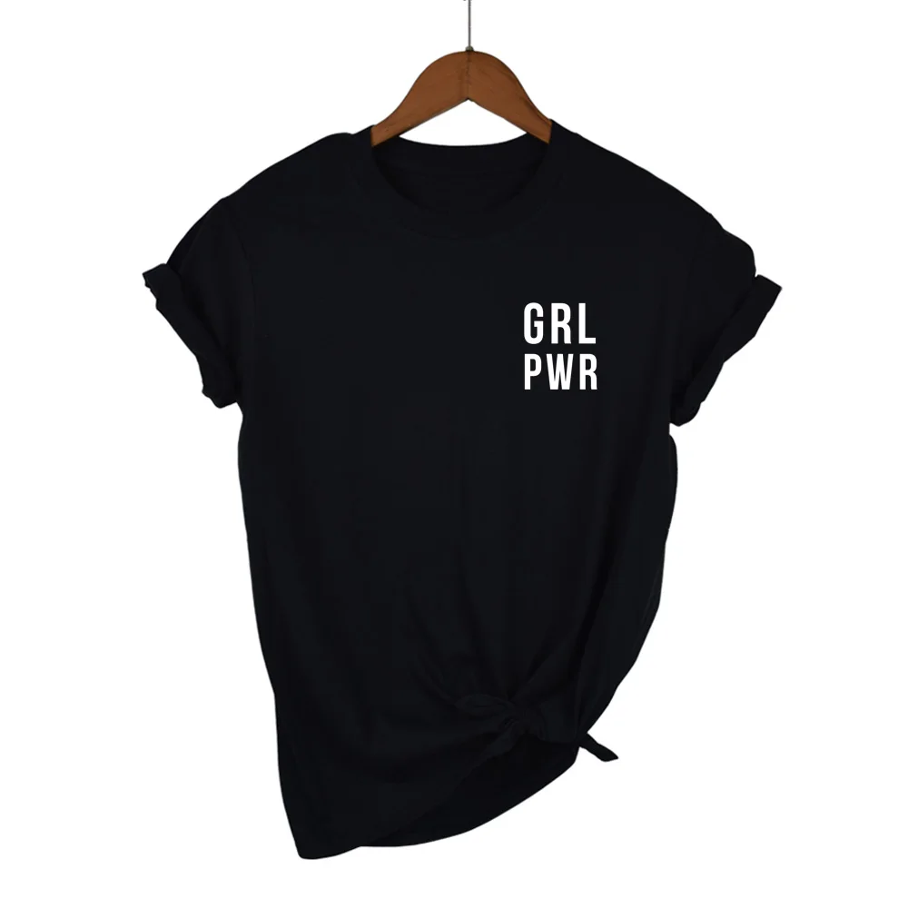 

Hipster Slogan T-Shirt Female Crew Neck Summer Tops Women Tshirt Girl Power pocket Short Sleeve T Shirt 2021