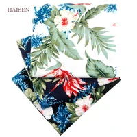 haisen printed cotton poplin plain cloth fabric diy quiltingsewing material for children dress shirt skirt hawaii floral style