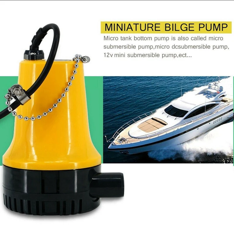 

12V Submersible Water Pump 1620GPH 6000L/H Clean Clear Dirty Pool Pond Flood Kit Marine Boat Automatic Bilge Water Pump