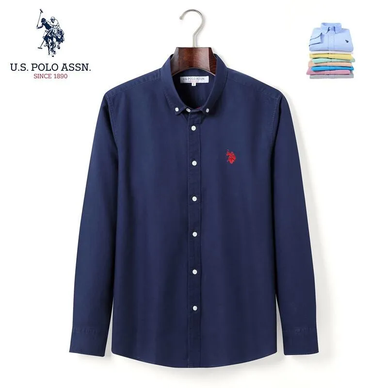 

U.S. Polo Assn Classic 100%Cotton Men's Long-sleeved Shirt Fashion Casual All-match Business Shirt