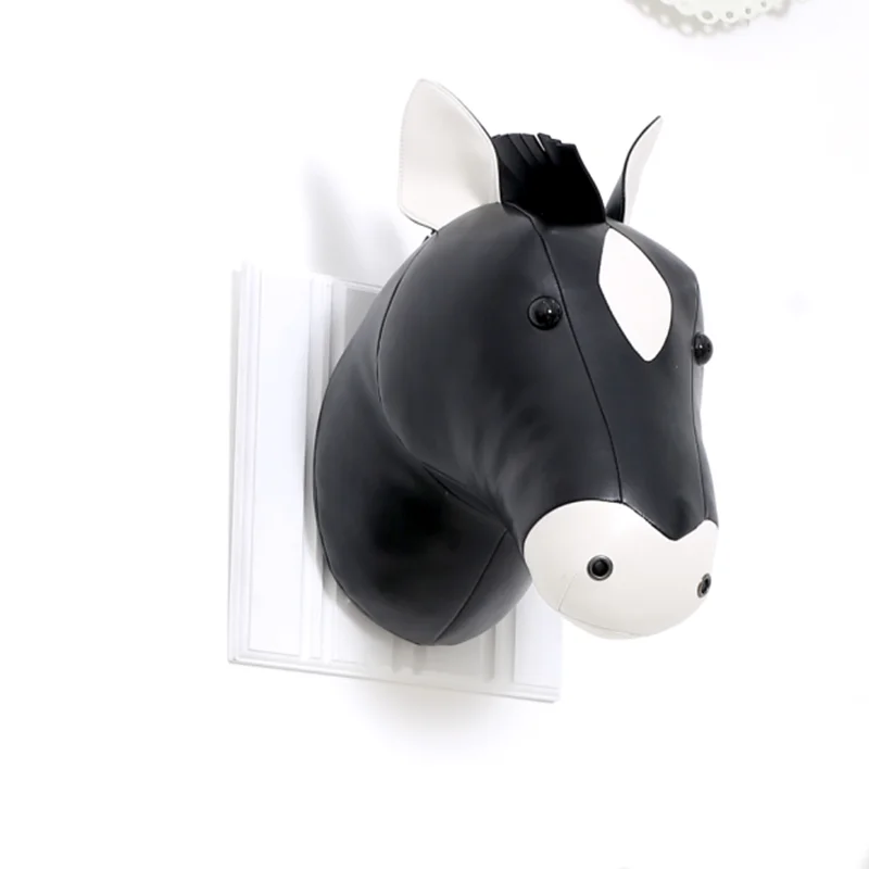Искусственная кожа животное голова лошади Настенное подвесное украшение