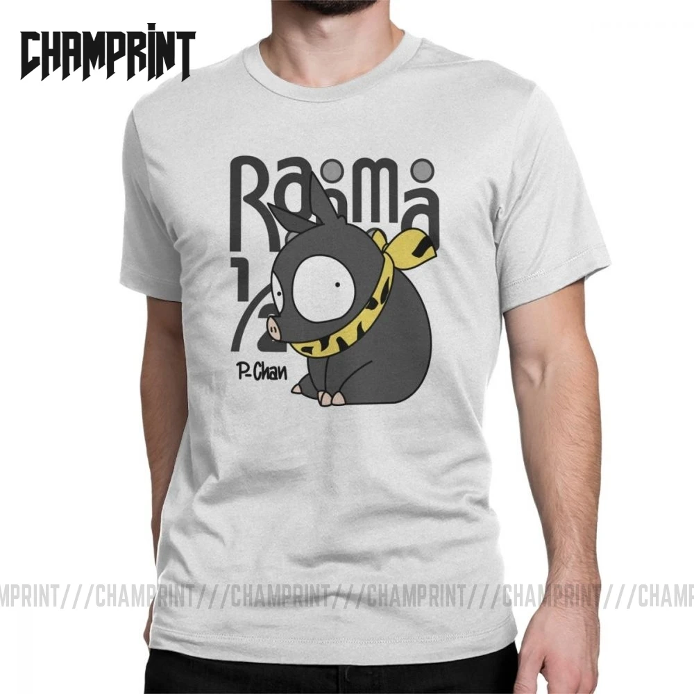 Футболка P Chan Ranma 12 мужская аниме акан Rumiko боевой японский свинья хлопок короткий