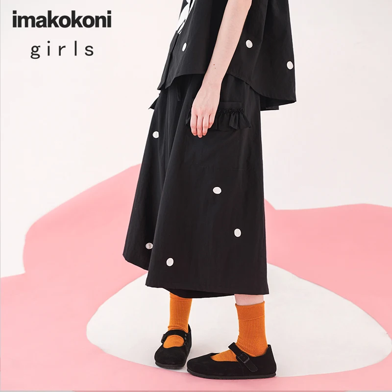 Черные брюки imakokoni в горошек оригинальный дизайн японская нишевая простая