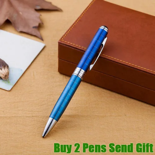Light Blue Pen Модная дизайнерская Шариковая ручка для бизнеса, Высококачественная Роскошная металлическая ручка для письма, купить 2 ручки, отправить подарок - Цвет: Light Blue Pen