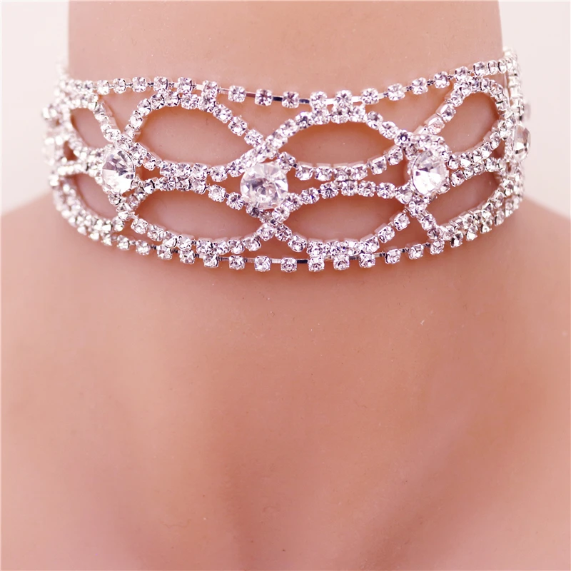 

Luxury Crystal Angel Romance Choker Necklace Collares Femme Statement Punk Rhinestone Chain Necklace Couple Gothic Jewelry