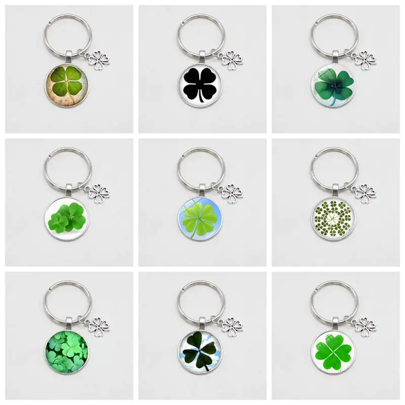 Классический брелок с кулоном в виде четырехлистного клевера унисекс Надежда