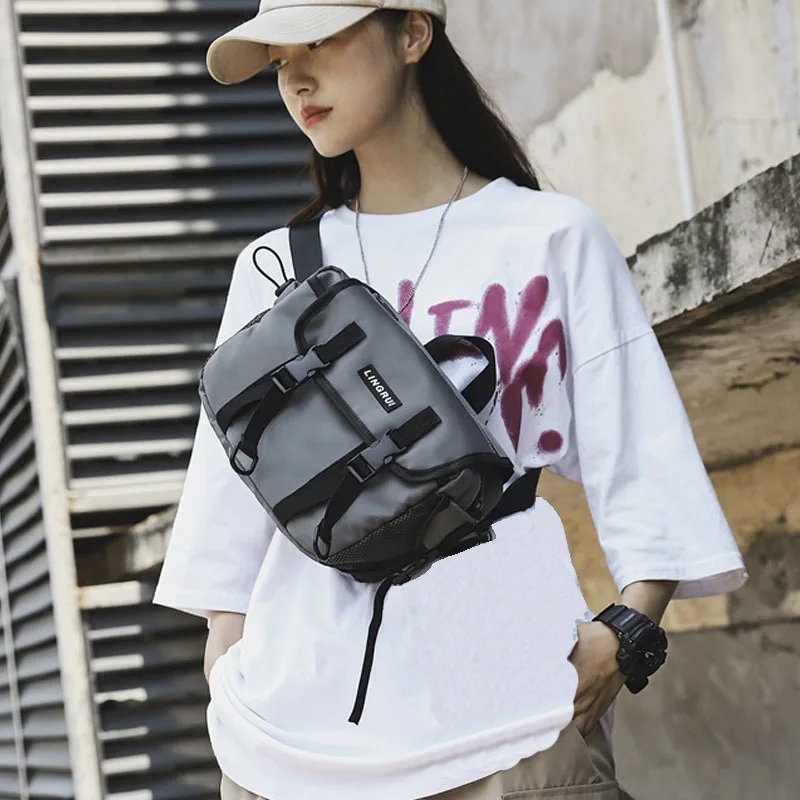 

Nylon Fanny pack Street Hip hop Handbag Waist Belt Bag Unisex Crossbody Chest Bags Large capacity Fashion Shoulder Waist Bag