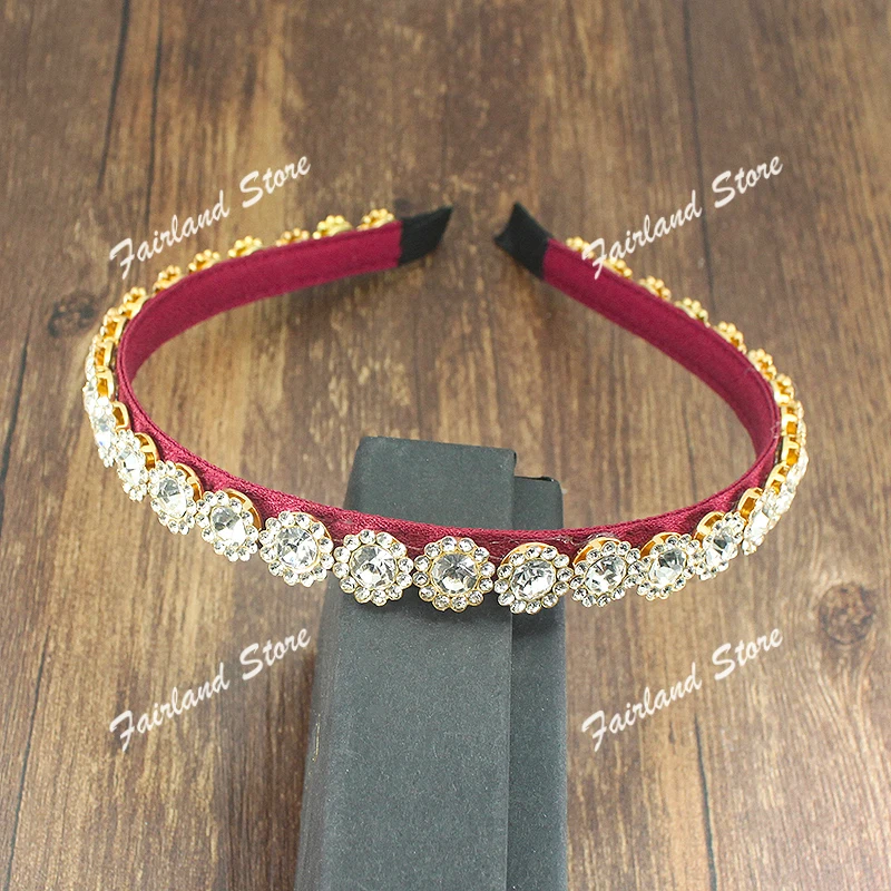 Украшенная кристаллами ободок для волос Fairland Korean Fashion Sparkly Clear Full Crystal Hairband Rhinestone Headbands For Women Party on.