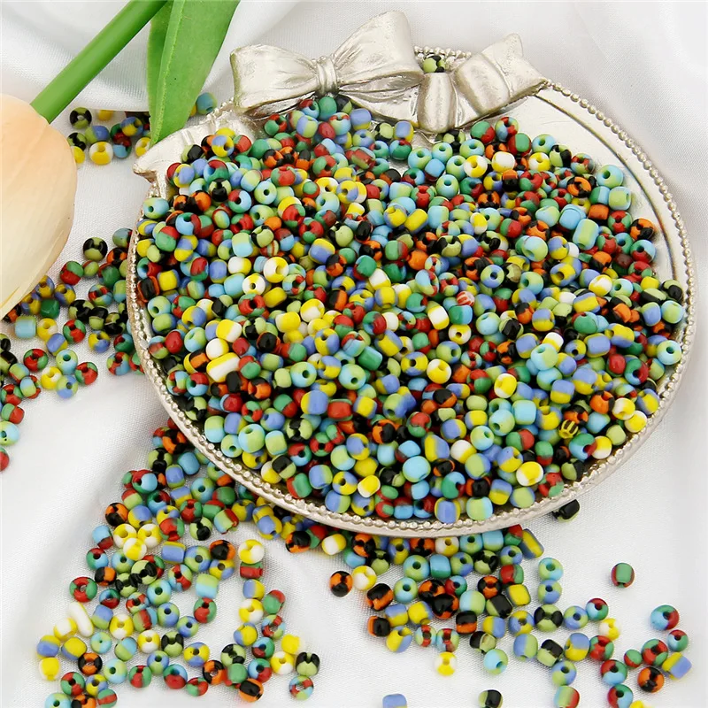 

4mm Czech Small Craft Seed Beads Glass Striped Pony Beads For Earring Bracelet Necklace Choker Jewelry DIY Craft Making 250pcs