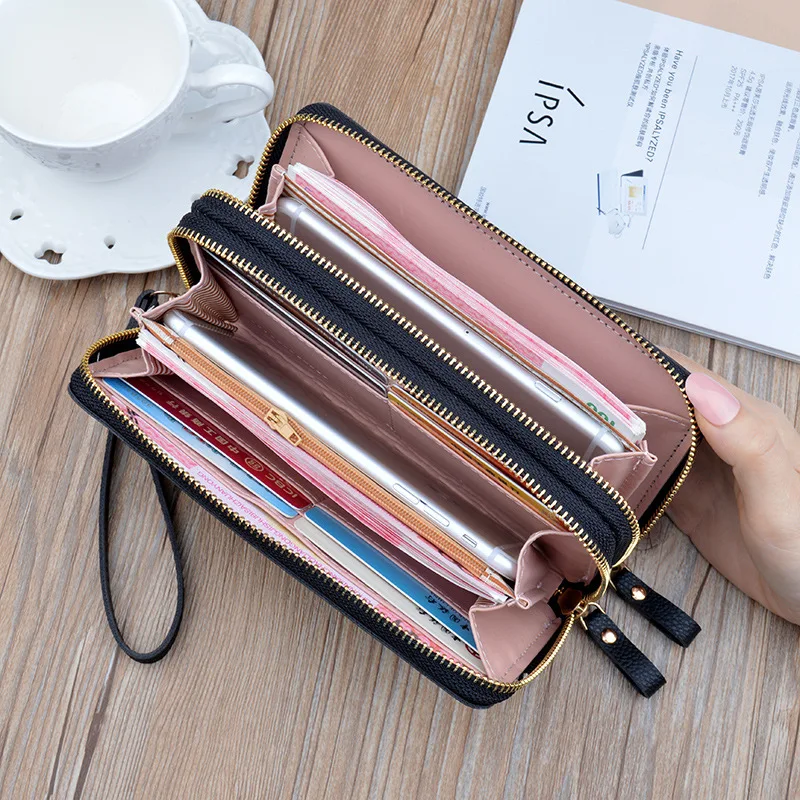

2020 Wallet Women Flower Wristband Clutch Bag Double Zipper Handbags Women Bags Designer Coin Purse Mobile Pocket Luxury Wallet