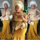 Женское вечернее платье-русалка, длинное платье с рукавами-крылышками и золотыми бусинами в африканском стиле, лето 2020