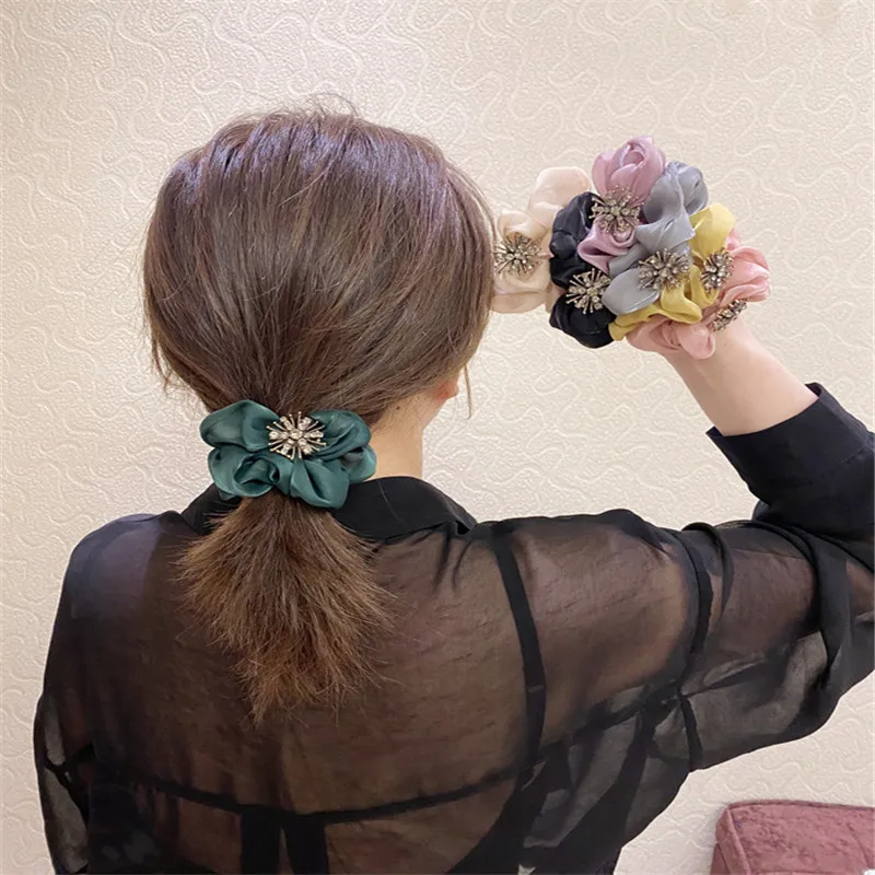 Резинка для волос из легкого сплава с жемчужинами в японском и южнокорейском