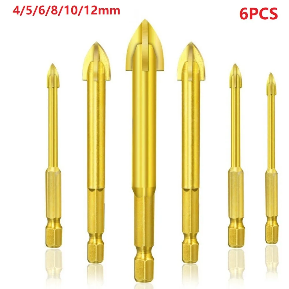

6 шт. сверлильный инструмент для отверстий, многофункциональное крестовое сверло из сплава, 4/5/6/8/10/12 мм, электроинструменты, аксессуары для с...