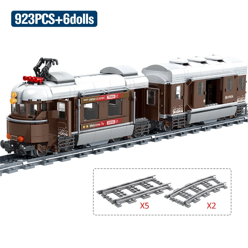 

MOC 923pcs City IDEAS Swiss classic train Creator Building Blocks DIY Assembly Bricks Educational Toys For kids birthday gifts