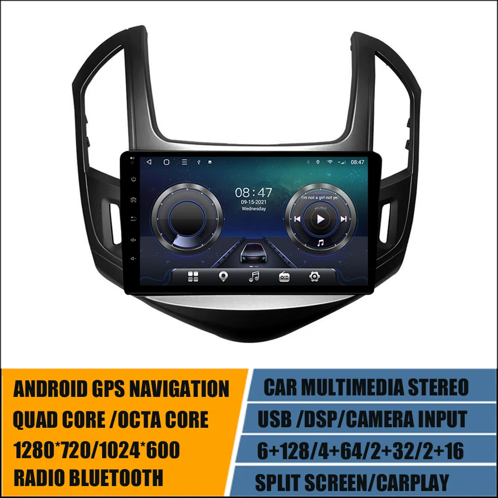 

9'' Android 11 GPS Player for Chevrolet Cruze 2012-2015 Multimedia AutoRadio Sat Navi Navigation DSP Carplay Head Unit 1280*720