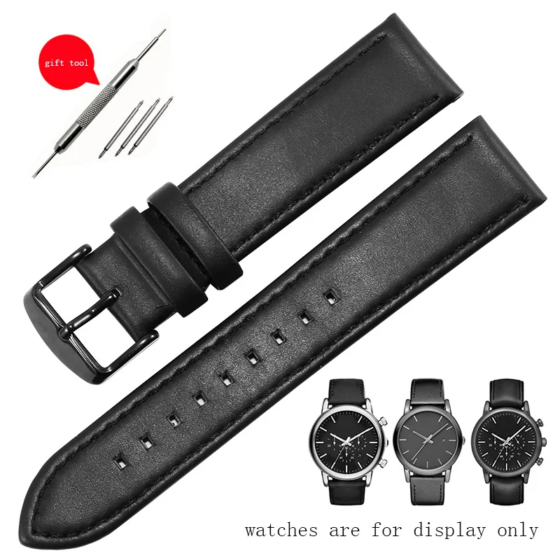 Ремешок из натуральной кожи для мужских часов, черный браслет, подходит для моделей AR1970, 60012, 60003, 1732, 1692, аксессуары для часов, 20 мм, 22 мм