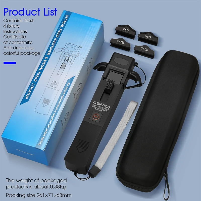 AUA-35 Optical Fiber Identifier Built-in Visual fault locator(10mw VFL)and LED Lighting High Quality Fiber direction Tester Tool