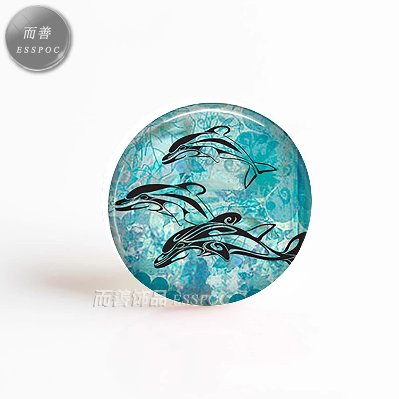 5 шт./лот ракушки в виде морской черепахи Дельфина круглые стеклянные кабошоны