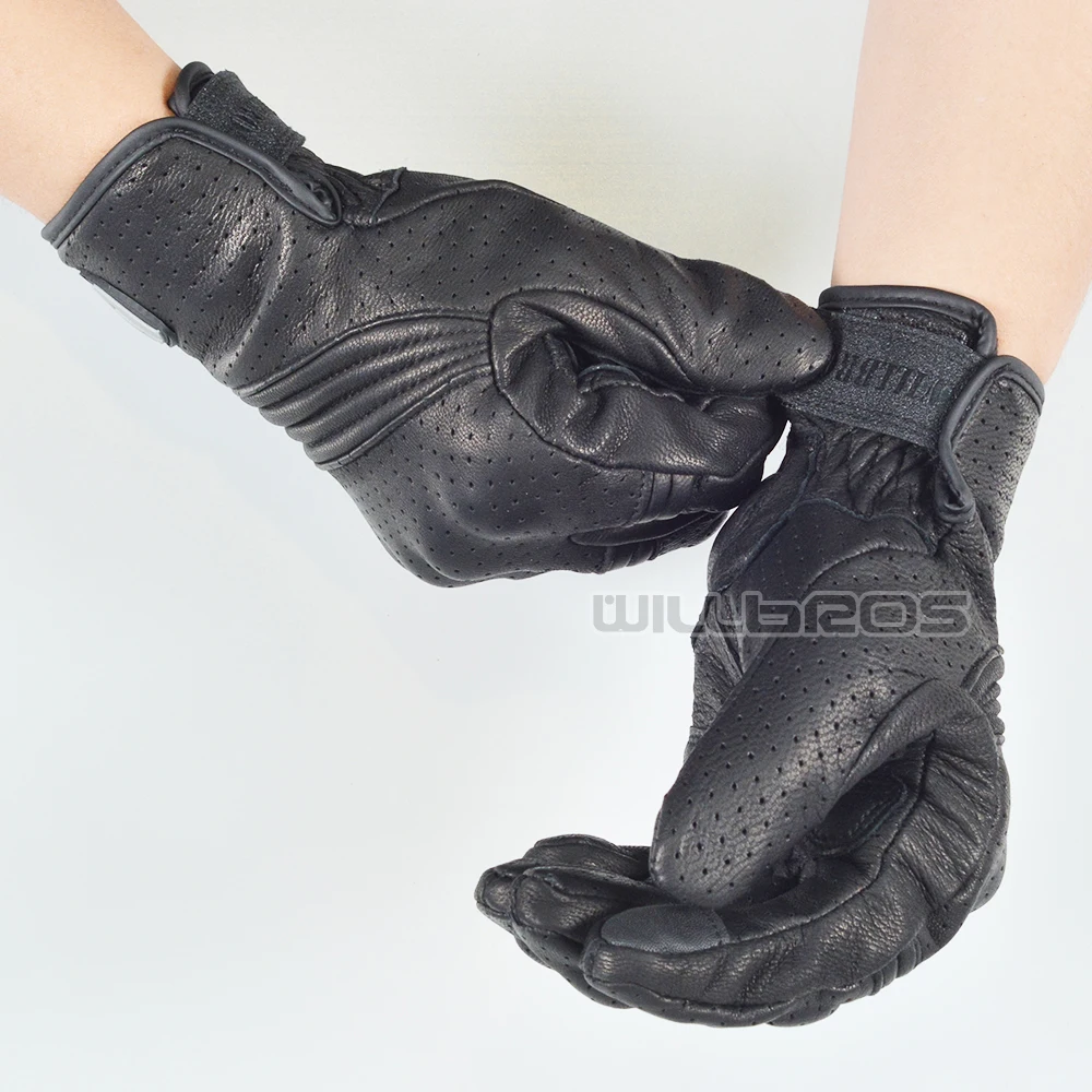 Перчатки Willbros из натуральной кожи перфорированные летние Мотоциклетные