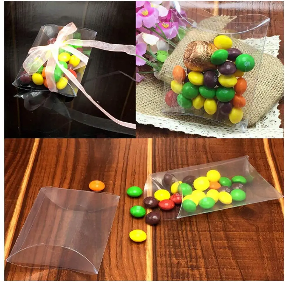 10 шт. пластиковая подушка для печенья коробка конфет прозрачная подарочная