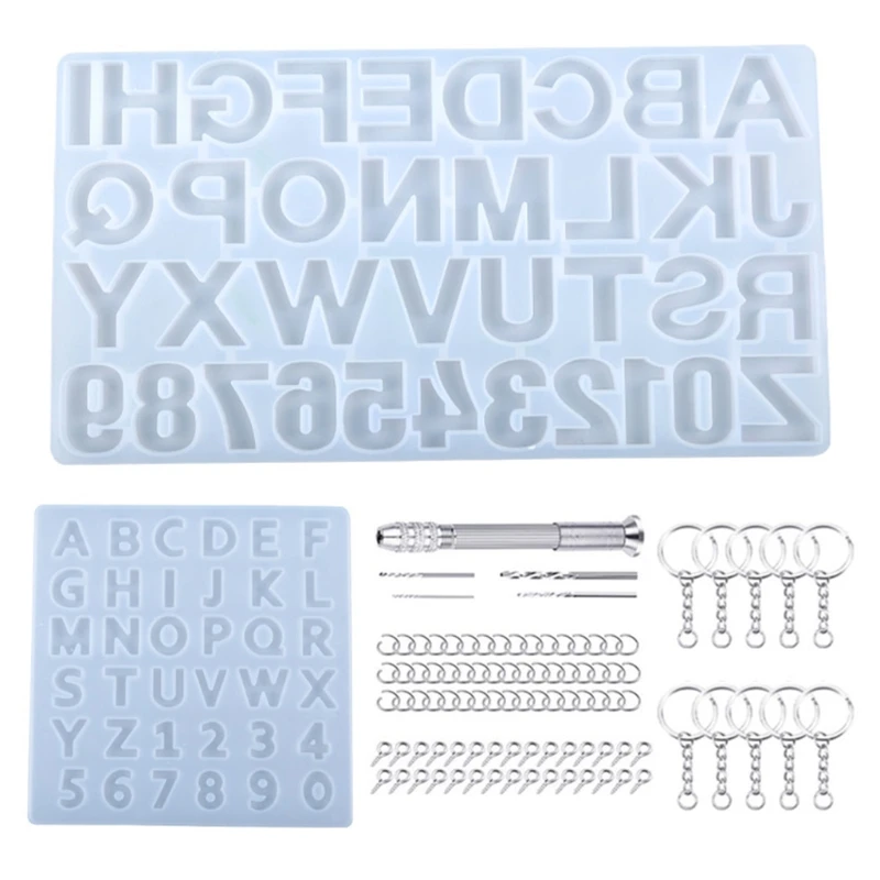

1 Set Crystal Epoxy Resin Mold Alphabet Letters Numbers Pendants Silicone Mould 87HC