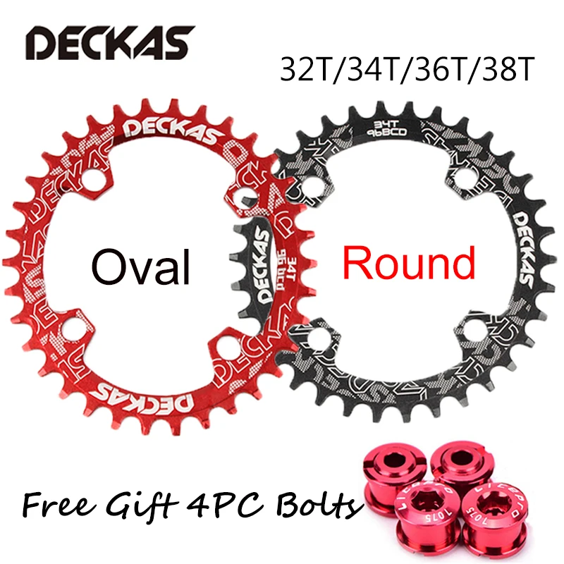 DECKAS BCD 96+94 Chainring Mountain/Road Bike Chain Ring MTB Bicycle Narrow Wide 32T/34T/36T/38T Symmetric Chainwheel