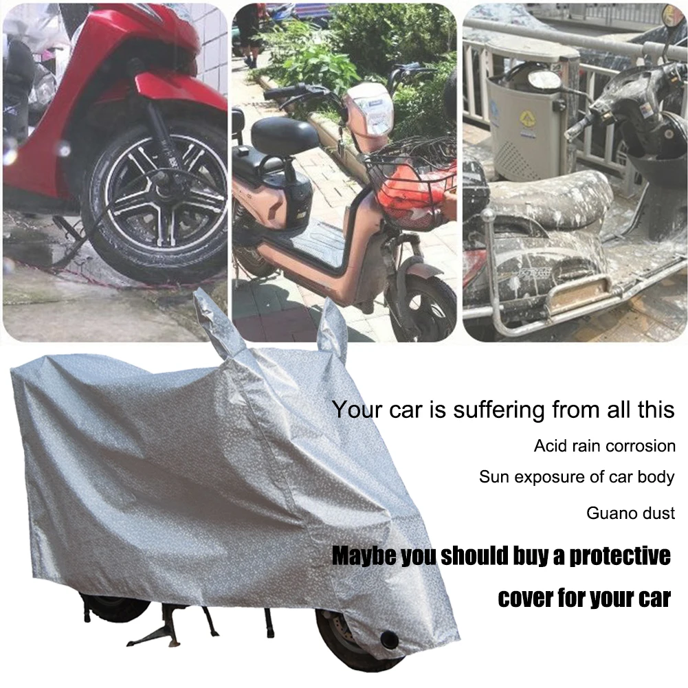 

Outdoor Waterproof Aluminum Film Motorcycle Cover Universal Thickened Protection Anti Dust Electric Bicycle Prevent Sun Foldable