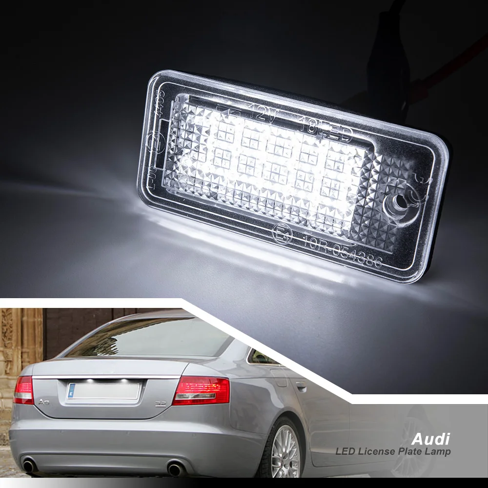 Светодиодный светильник Canbus 2 шт. для номерного знака Audi A3 S3 8P A4 S4 B6 B7 8E 8H A6 C6 S6 A8 S8 Q7