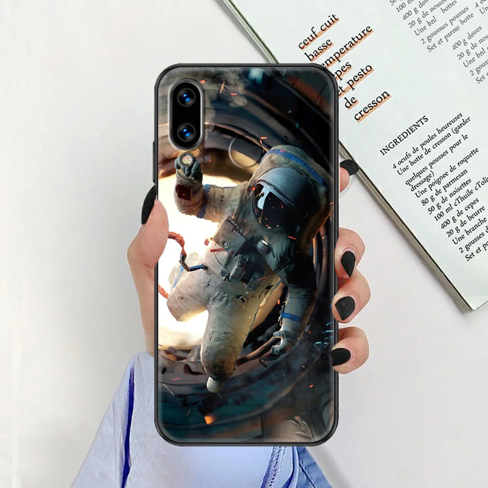 Мультфильм астронавт Чехол для мобильного телефона Huawei Honor 6 7 8 9 10 10i 20 A C X Lite рro