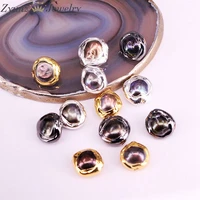 10pcs goldmetalblacksilver color freshwater pearl beads freeform pearl small ball spacer bead for unique jewelry making