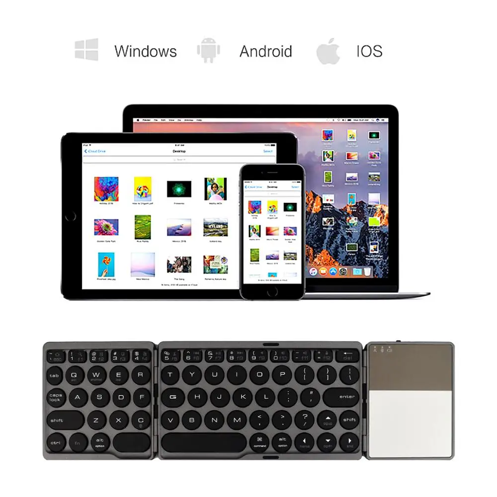 IBen портативная мини складная клавиатура Klavye для IOS/Android/Windows Bluetooth беспроводная