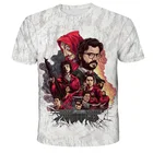 Футболка с 3D принтом La Casa De Papel, модная футболка с надписью Maycaur The House of Paper, забавные летние топы большого размера для мужчин и женщин