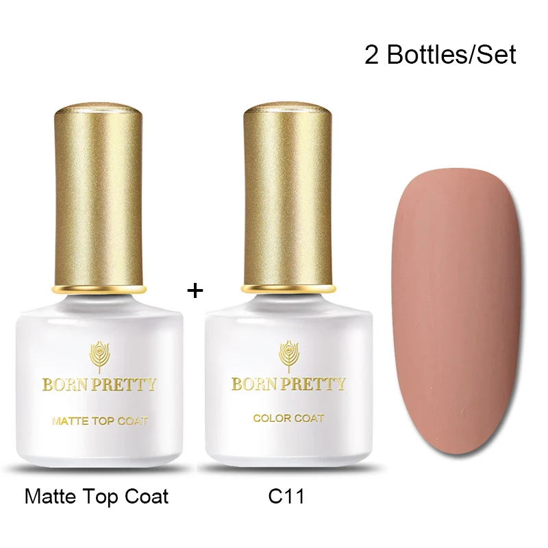 Set 4 BORN PRETTY матовый цвет УФ-гель для ногтей 6 мл черный чистый замочить от УФ-гель для дизайна ногтей лак верхнее Базовое покрытие лак - Цвет: Set 4