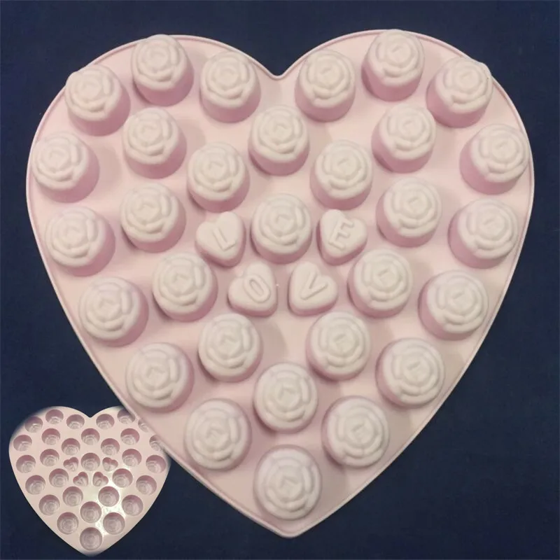Форма в форме сердца силиконовая форма для рукоделия цветы любовь розы воск