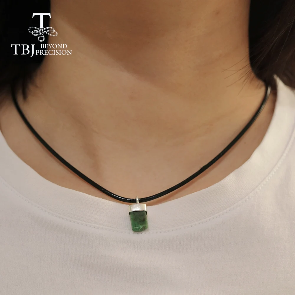 Кулон ручной работы в форме мороженого натуральный замбийский изумруд рубин