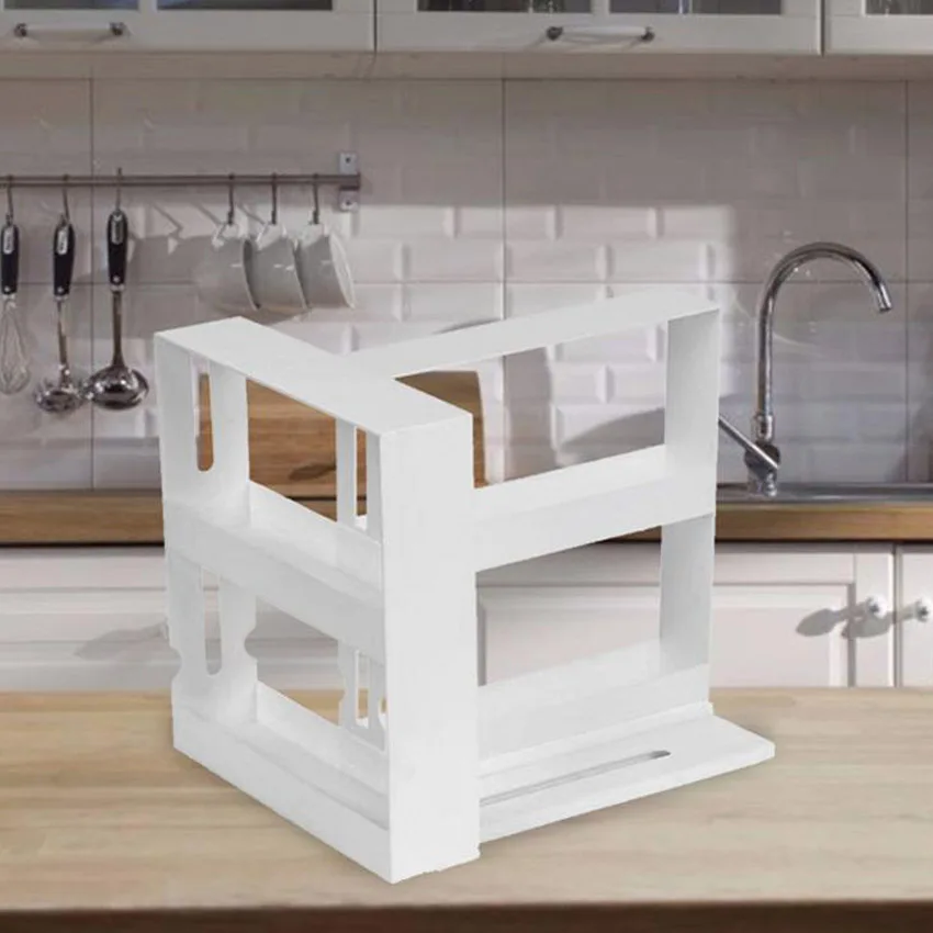 

Swivel Multifunction Rotating Jars Spice Rack and Stackable Cabinet Kitchen Storage Swivel Holder for Spice (1 Set of 2 shelves)