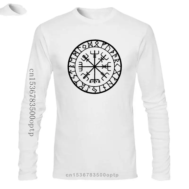 

Новинка, Мужская футболка компас викингов Vegvisir Vinyl Vegvisir Tattoo